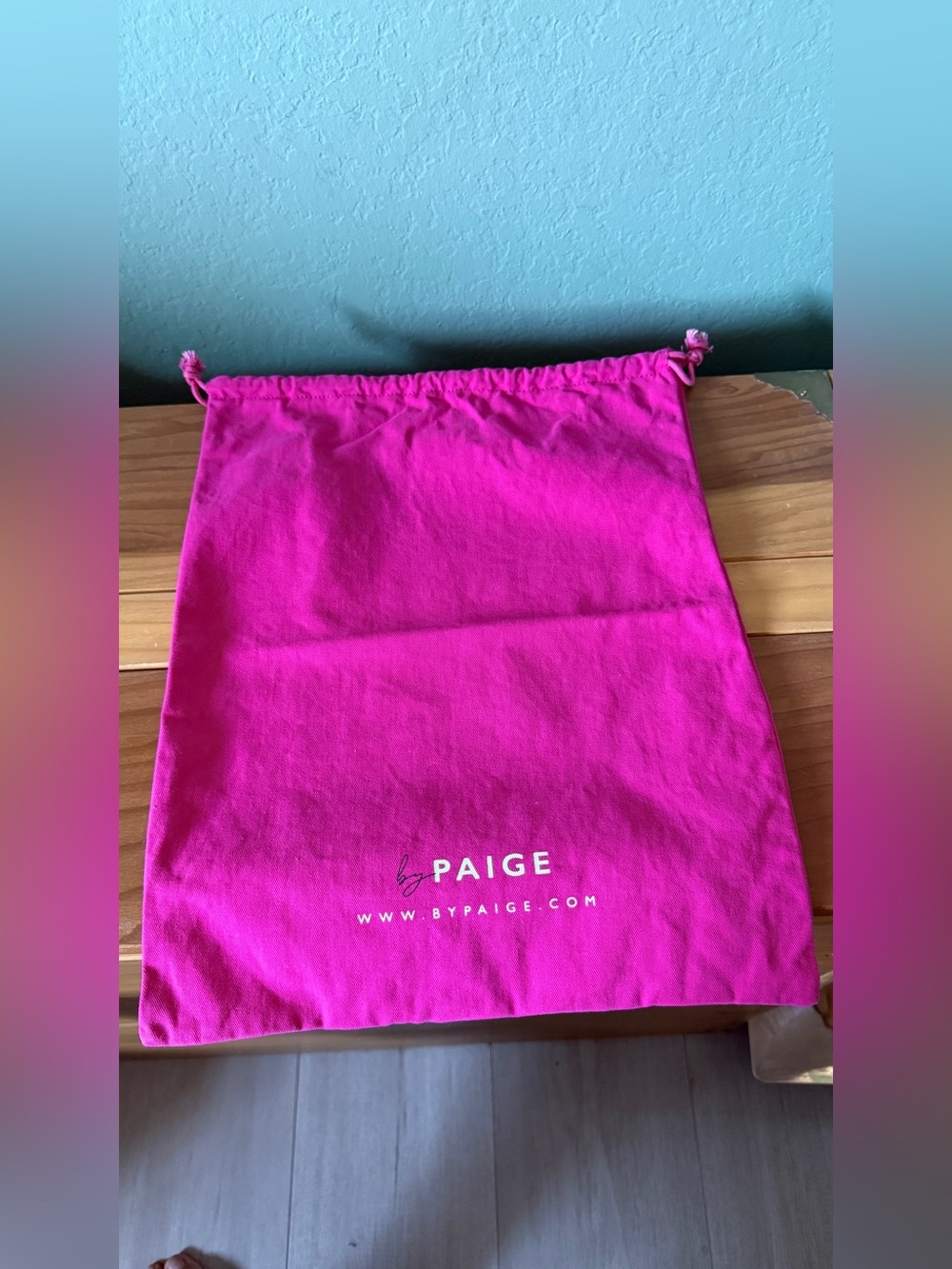 By Paige Magenta Fuchsia Drawstring Dust Bag Pouch 11x14.5 inches